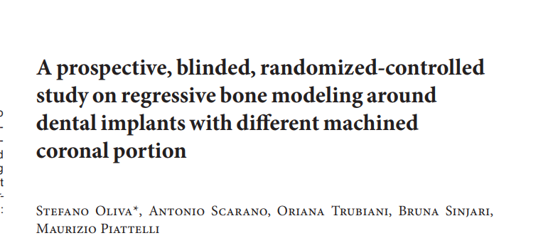 A prospective, blinded, randomized-controlledstudy on regressive bone modeling arounddental implants with di erent machinedcoronal portion