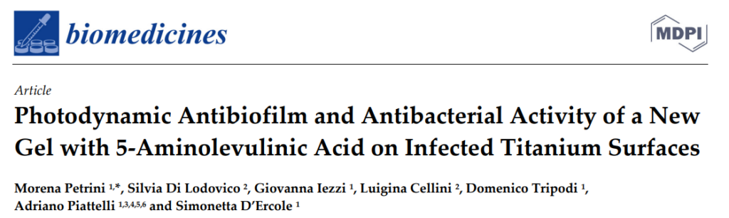 Photodynamic Antibiofilm and Antibacterial Activity of a NewGel with 5-Aminolevulinic Acid on Infected Titanium Surfaces